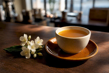 Geisha coffee cup in morning light