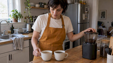 Home brewer comparing two coffee brews