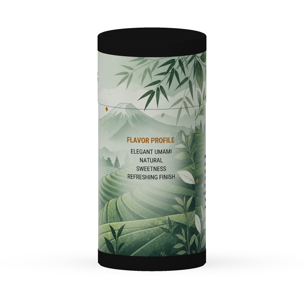 Purelight Japanese matcha 54g tube, flavor view rendered from the corrected packaging artwork